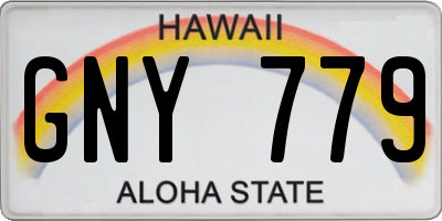 HI license plate GNY779