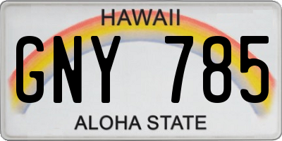 HI license plate GNY785