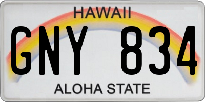 HI license plate GNY834