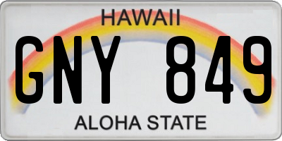 HI license plate GNY849