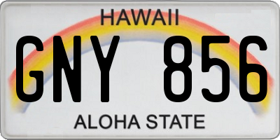HI license plate GNY856