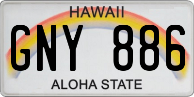HI license plate GNY886