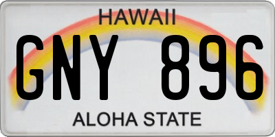 HI license plate GNY896