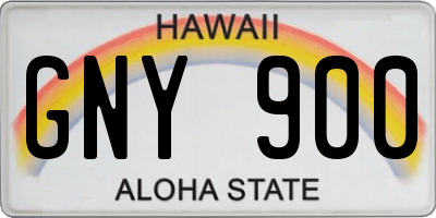 HI license plate GNY900