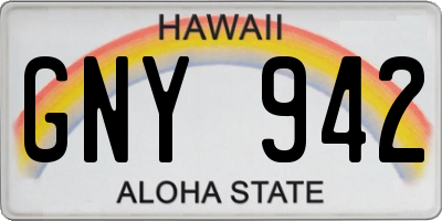 HI license plate GNY942