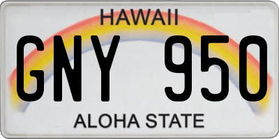 HI license plate GNY950