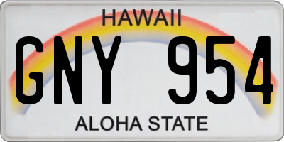 HI license plate GNY954