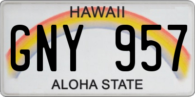HI license plate GNY957