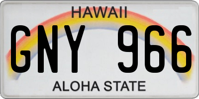 HI license plate GNY966