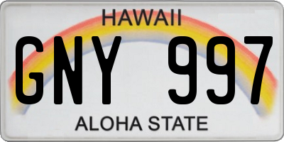 HI license plate GNY997