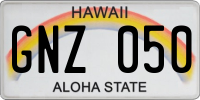 HI license plate GNZ050