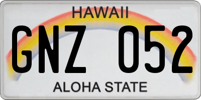HI license plate GNZ052