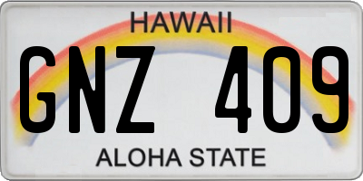 HI license plate GNZ409
