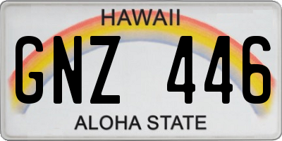 HI license plate GNZ446