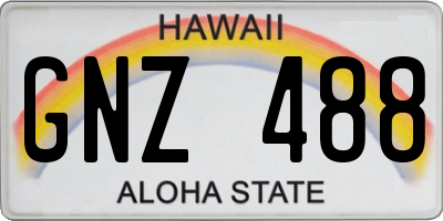 HI license plate GNZ488