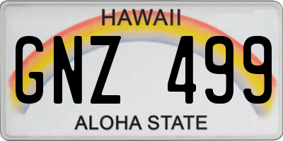 HI license plate GNZ499