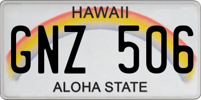 HI license plate GNZ506