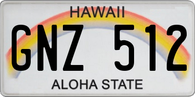 HI license plate GNZ512