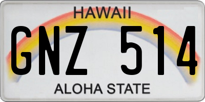 HI license plate GNZ514