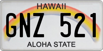 HI license plate GNZ521