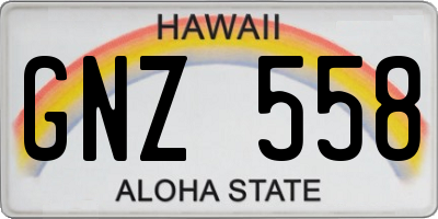 HI license plate GNZ558