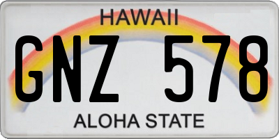 HI license plate GNZ578