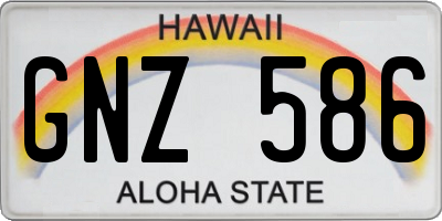 HI license plate GNZ586