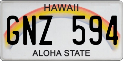 HI license plate GNZ594