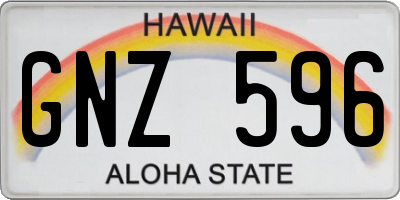 HI license plate GNZ596