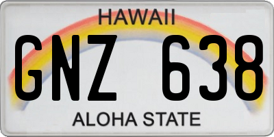 HI license plate GNZ638