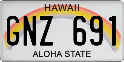 HI license plate GNZ691