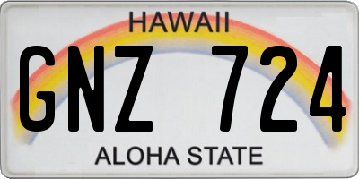 HI license plate GNZ724