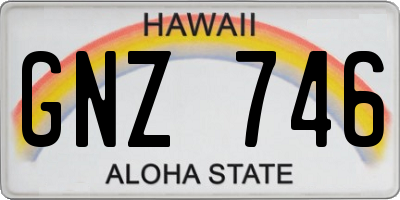 HI license plate GNZ746