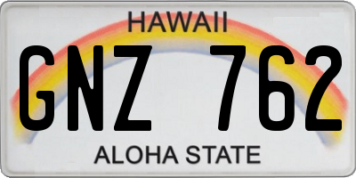 HI license plate GNZ762
