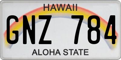 HI license plate GNZ784