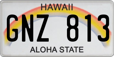 HI license plate GNZ813