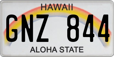 HI license plate GNZ844