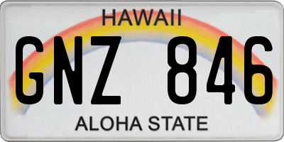 HI license plate GNZ846