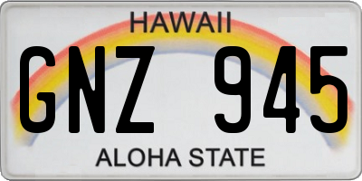 HI license plate GNZ945
