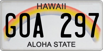 HI license plate GOA297