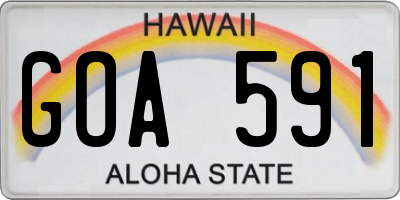 HI license plate GOA591