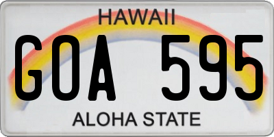 HI license plate GOA595