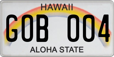 HI license plate GOB004