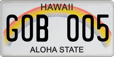 HI license plate GOB005