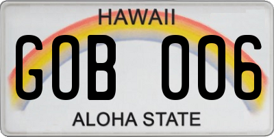 HI license plate GOB006