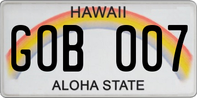 HI license plate GOB007