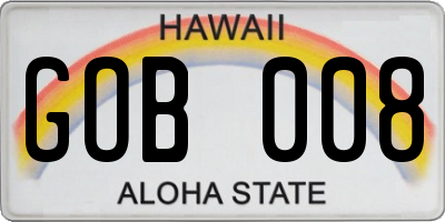 HI license plate GOB008