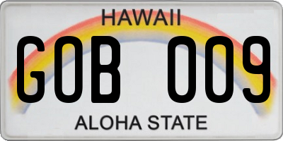 HI license plate GOB009