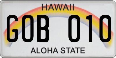 HI license plate GOB010
