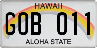 HI license plate GOB011